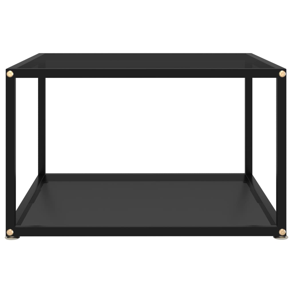 Coffee Table | Black | Tempered glass, powder-coated steel | 60x60 cm