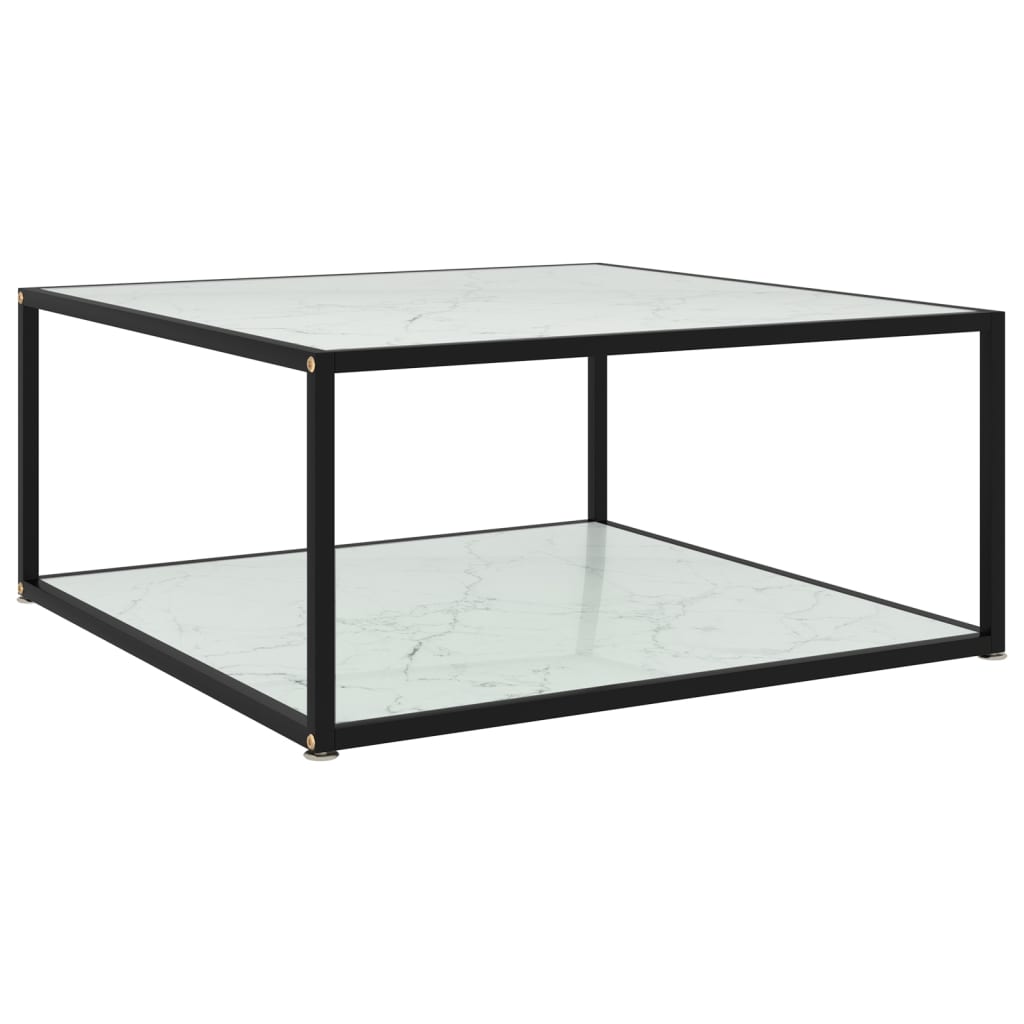 vidaXL Coffee Table White 80x80x35 cm Tempered Glass