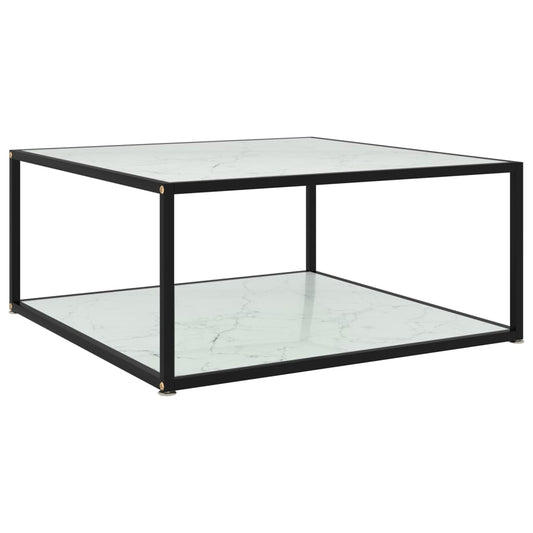 vidaXL Coffee Table White 80x80x35 cm Tempered Glass