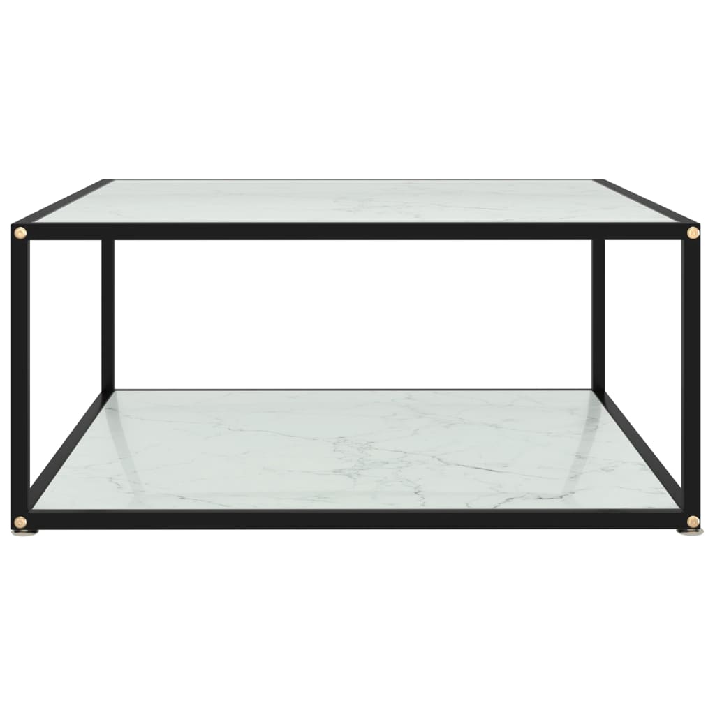 vidaXL Coffee Table White 80x80x35 cm Tempered Glass