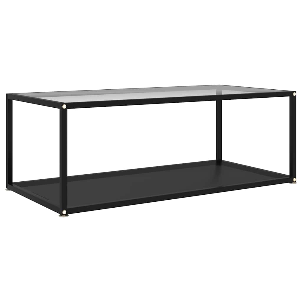 322901 vidaXL Coffee Table Transparent and Black 100x50x35 cm Tempered Glass