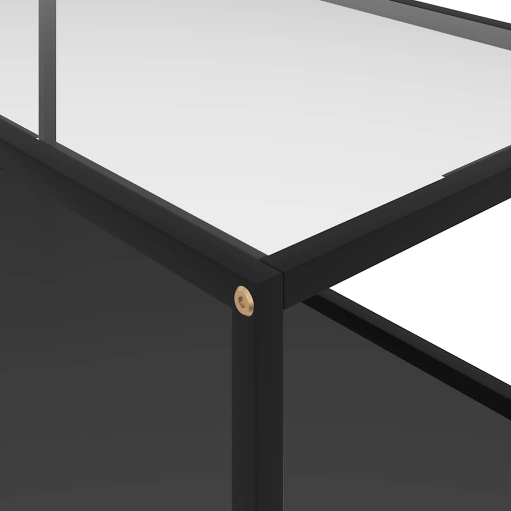 322901 vidaXL Coffee Table Transparent and Black 100x50x35 cm Tempered Glass