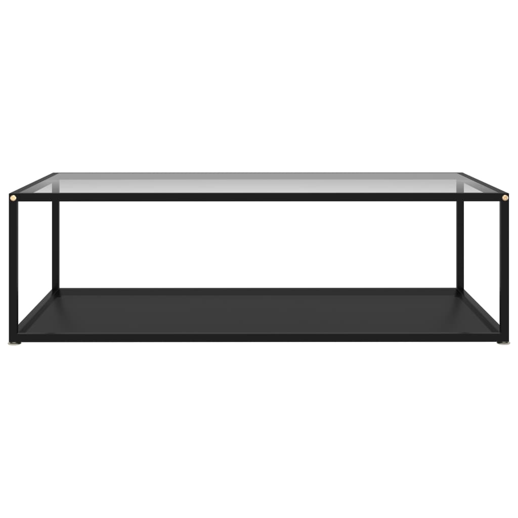 Coffee Table Transparent and Black 120x60x35 cm Tempered Glass