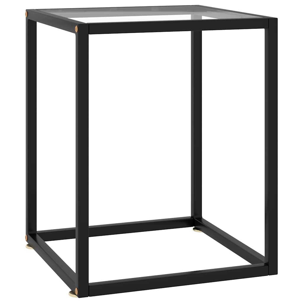 322907 vidaXL Coffee Table Black with Tempered Glass 40x40x50 cm