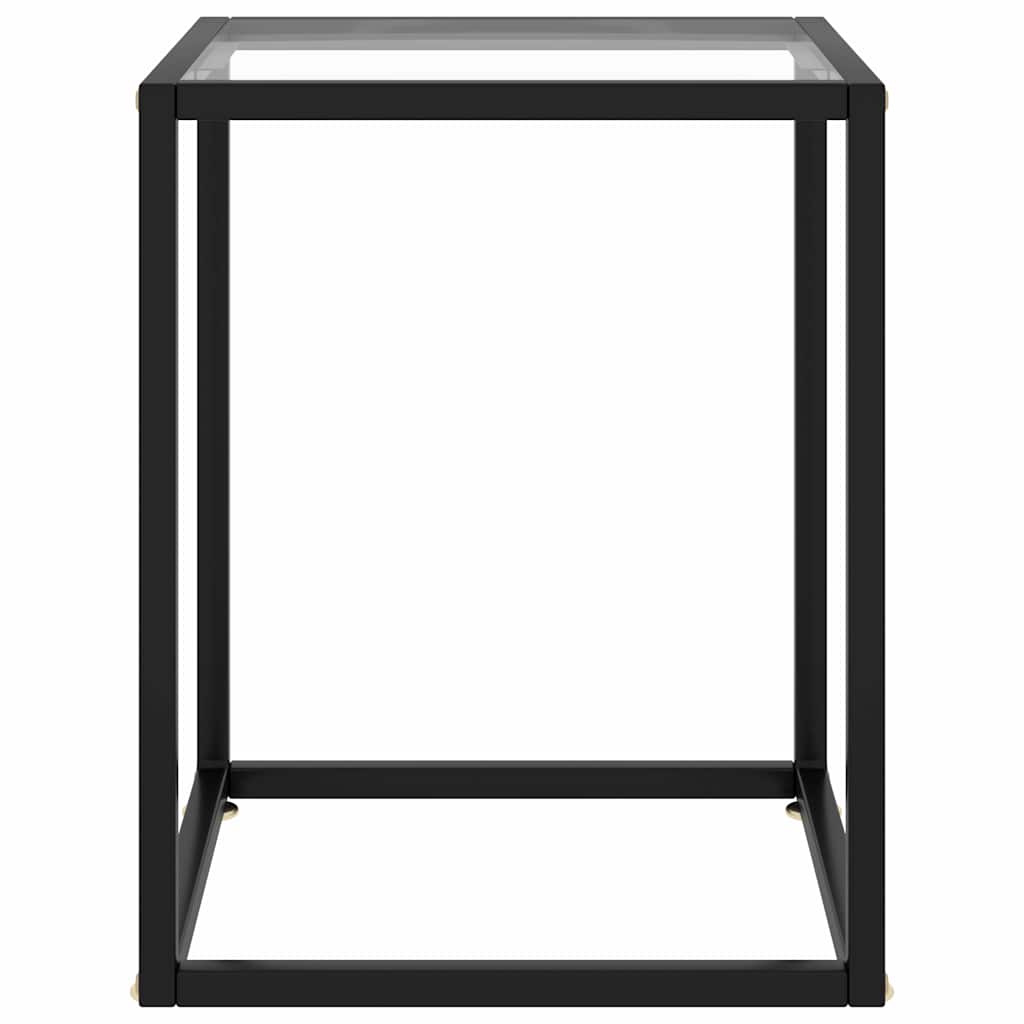 322907 vidaXL Coffee Table Black with Tempered Glass 40x40x50 cm