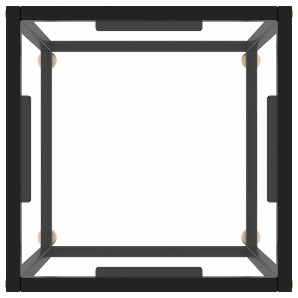 Coffee Table Black with Tempered Glass 40x40x50 cm