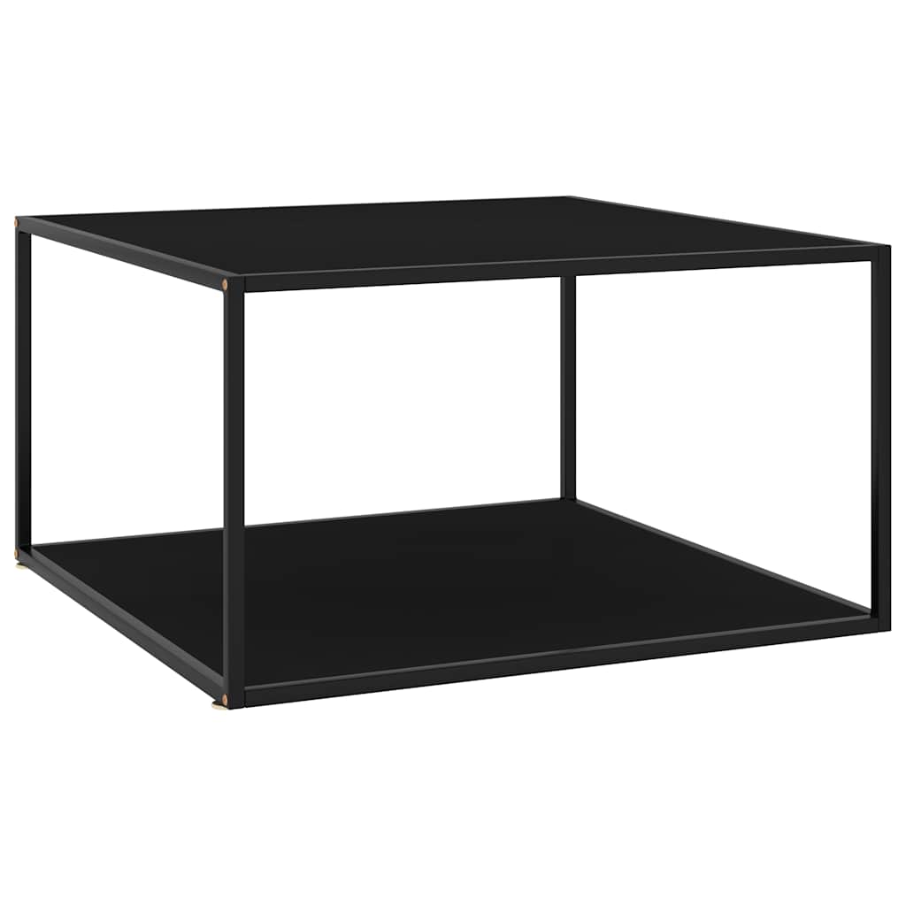 322912 vidaXL Coffee Table Black with Black Glass 90x90x50 cm