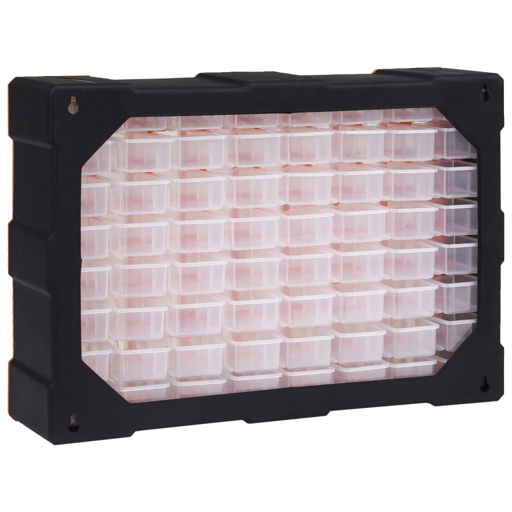 vidaXL Multi-drawer Organiser with 64 Drawers 52x16x37.5 cm