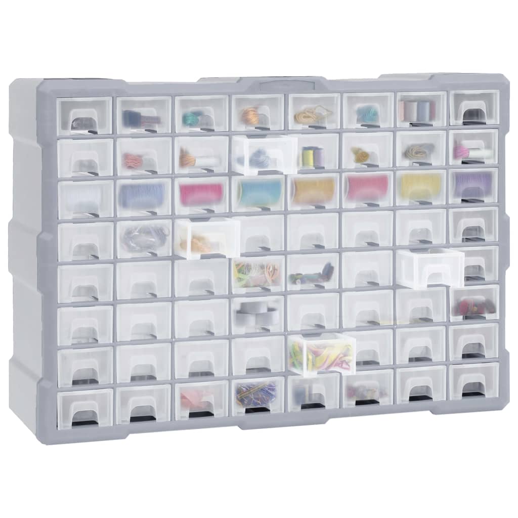 vidaXL Multi-drawer Organiser with 64 Drawers 52x16x37.5 cm