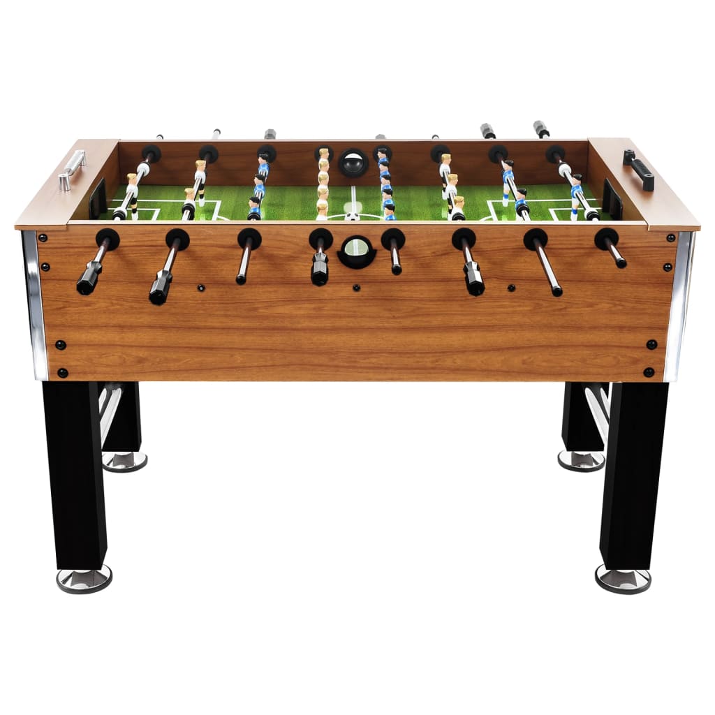 vidaXL Football Table Steel 60 kg 140x74.5x87.5 cm Light Brown and Black