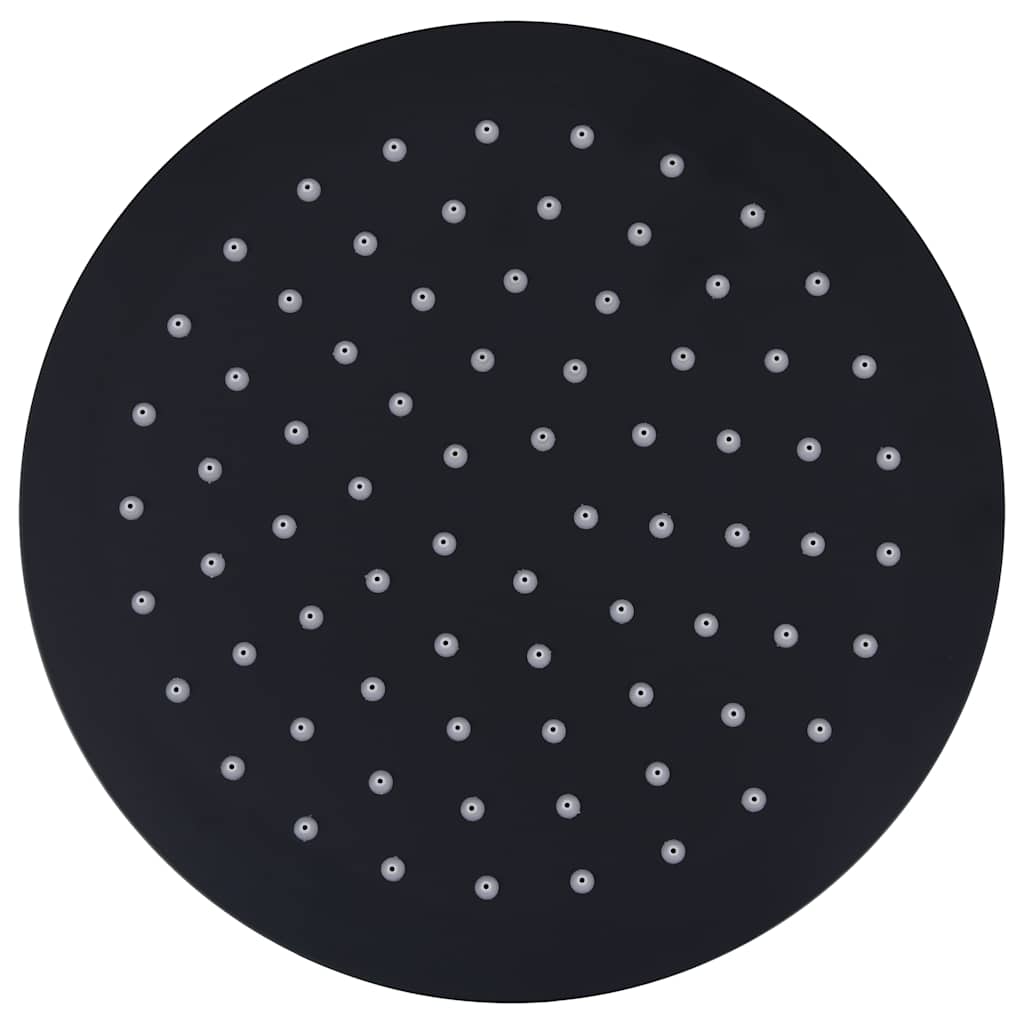 Rain Shower Head Stainless Steel 20 cm Round Black
