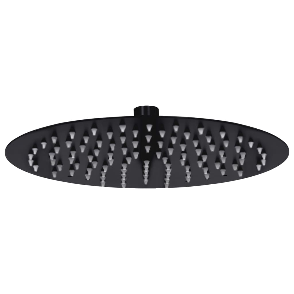 vidaXL Rain Shower Head Stainless Steel 25 cm Round Black