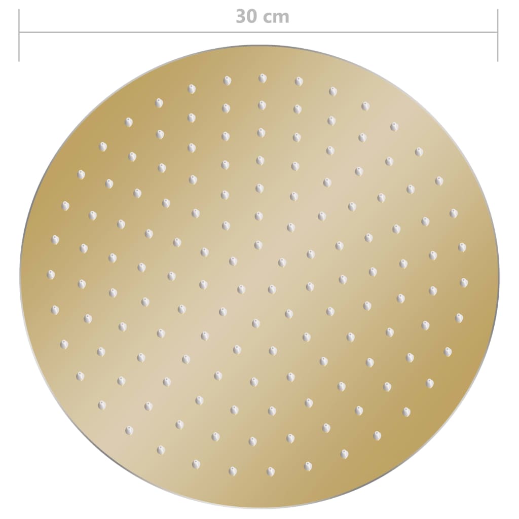 vidaXL Rain Shower Head Stainless Steel 30 cm Round Gold