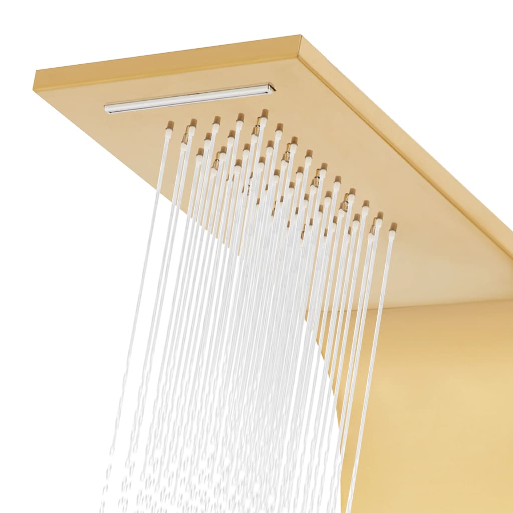 vidaXL Shower Panel System Stainless Steel 201 Gold Curved