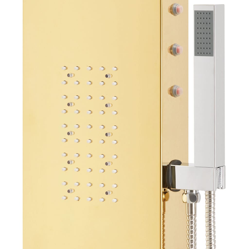 vidaXL Shower Panel System Stainless Steel 201 Gold Curved