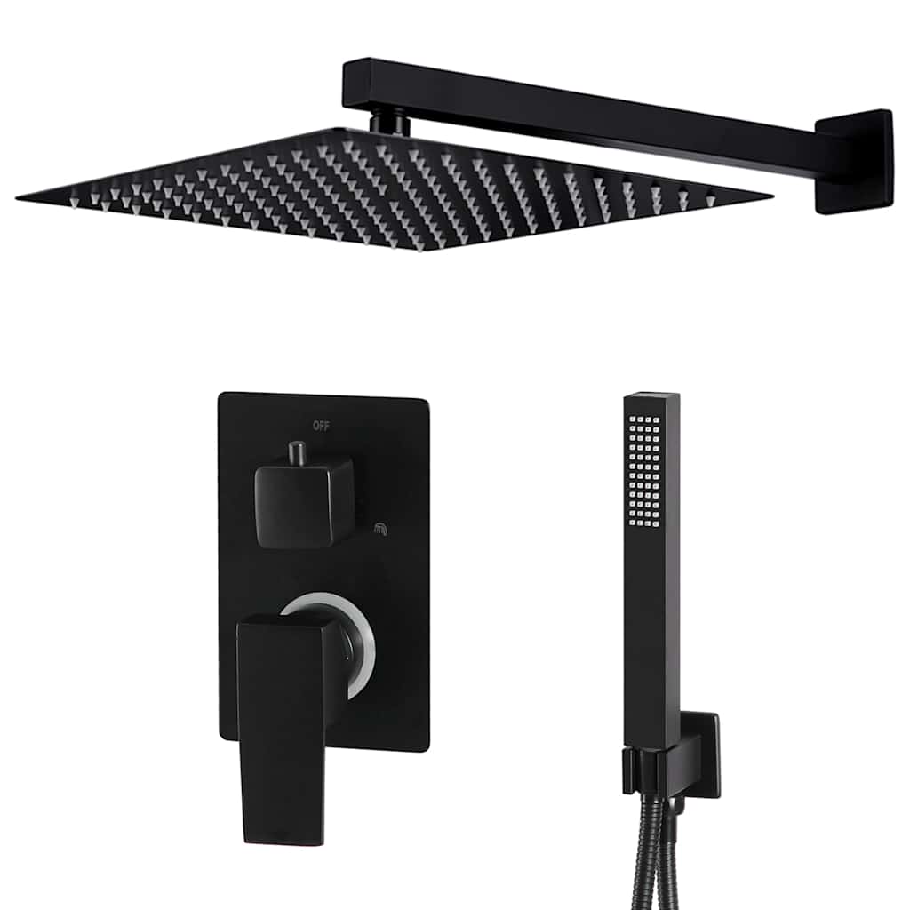 147718 vidaXL Shower System Stainless Steel 201 Black