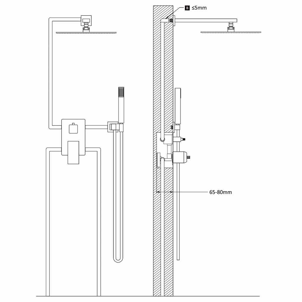 147719 vidaXL Shower System Stainless Steel 201 Gold