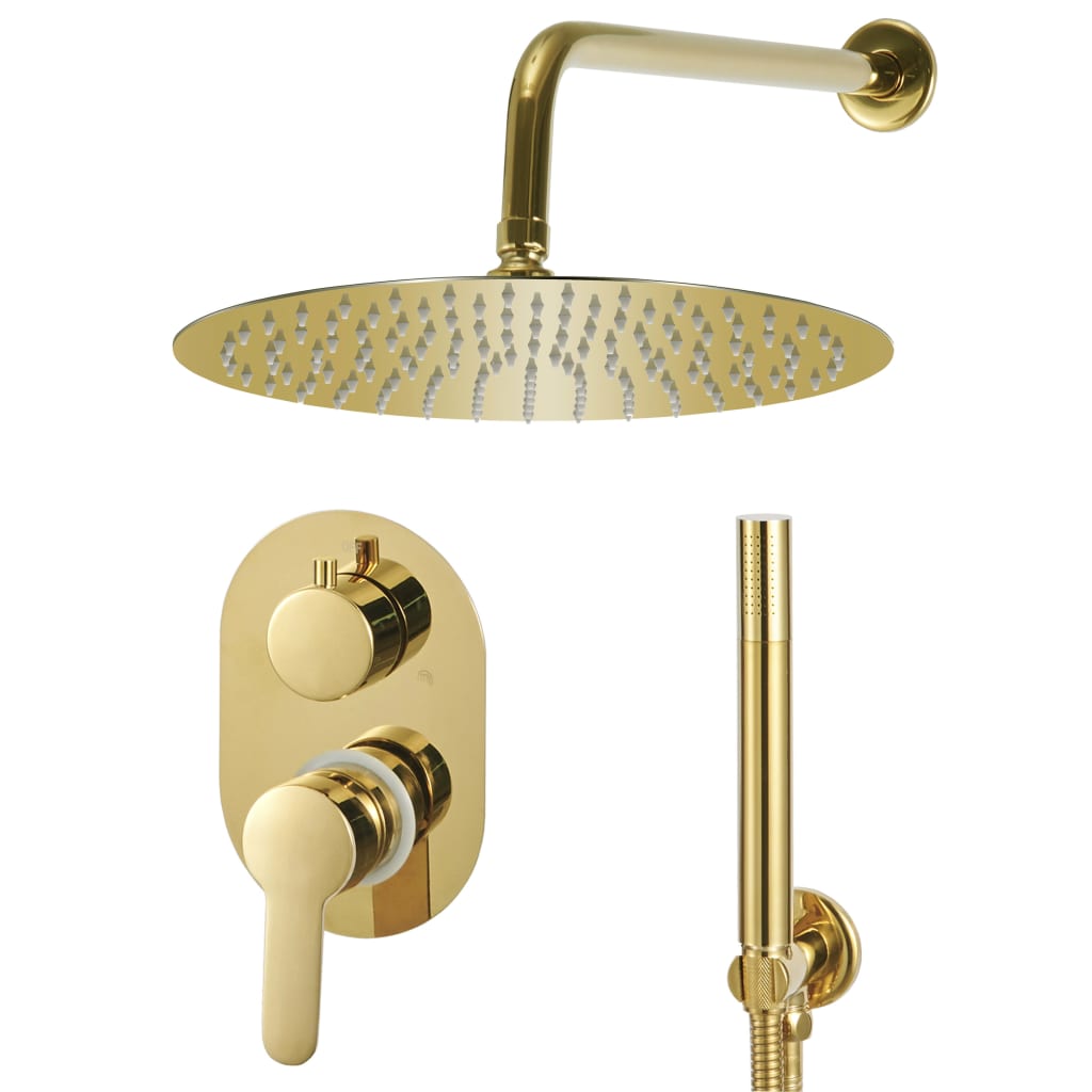 vidaXL Shower System Stainless Steel 201 Gold