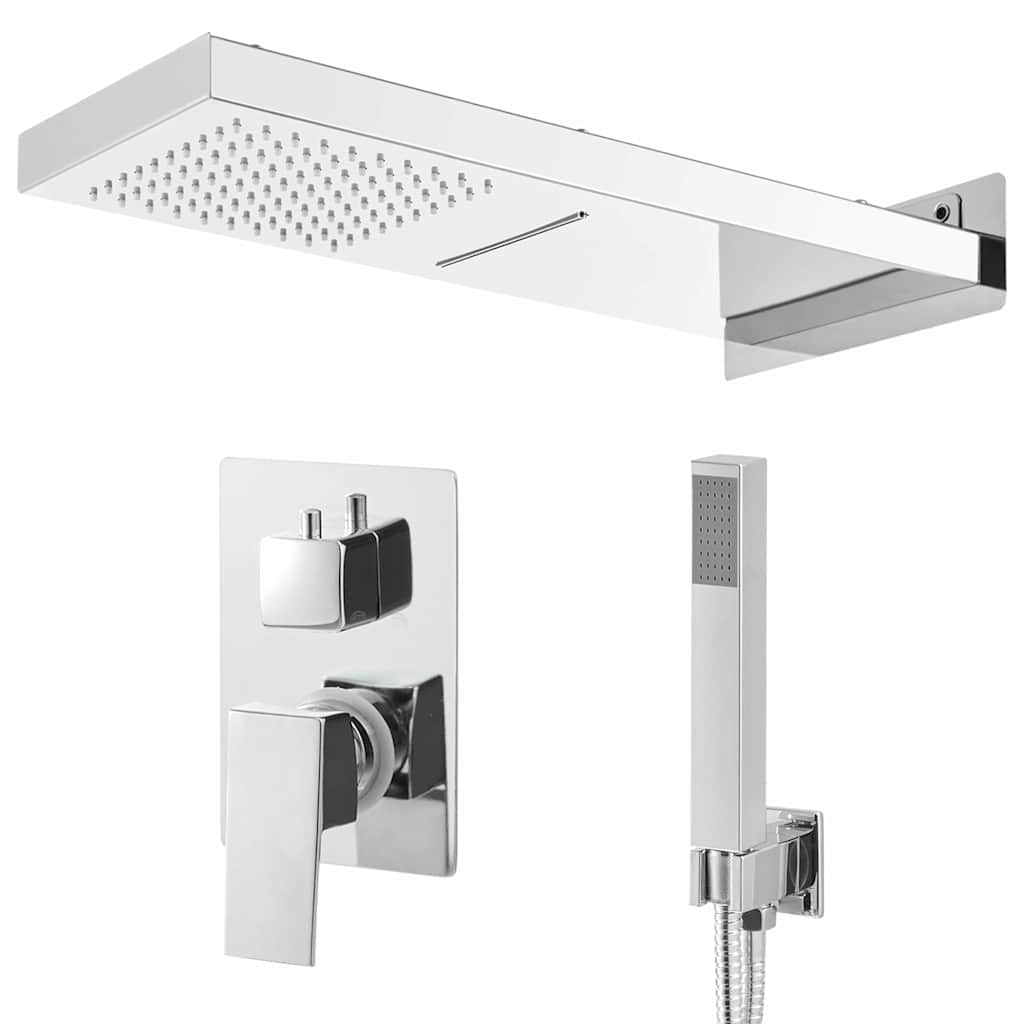 147725 vidaXL Shower System Stainless Steel 201 Silver
