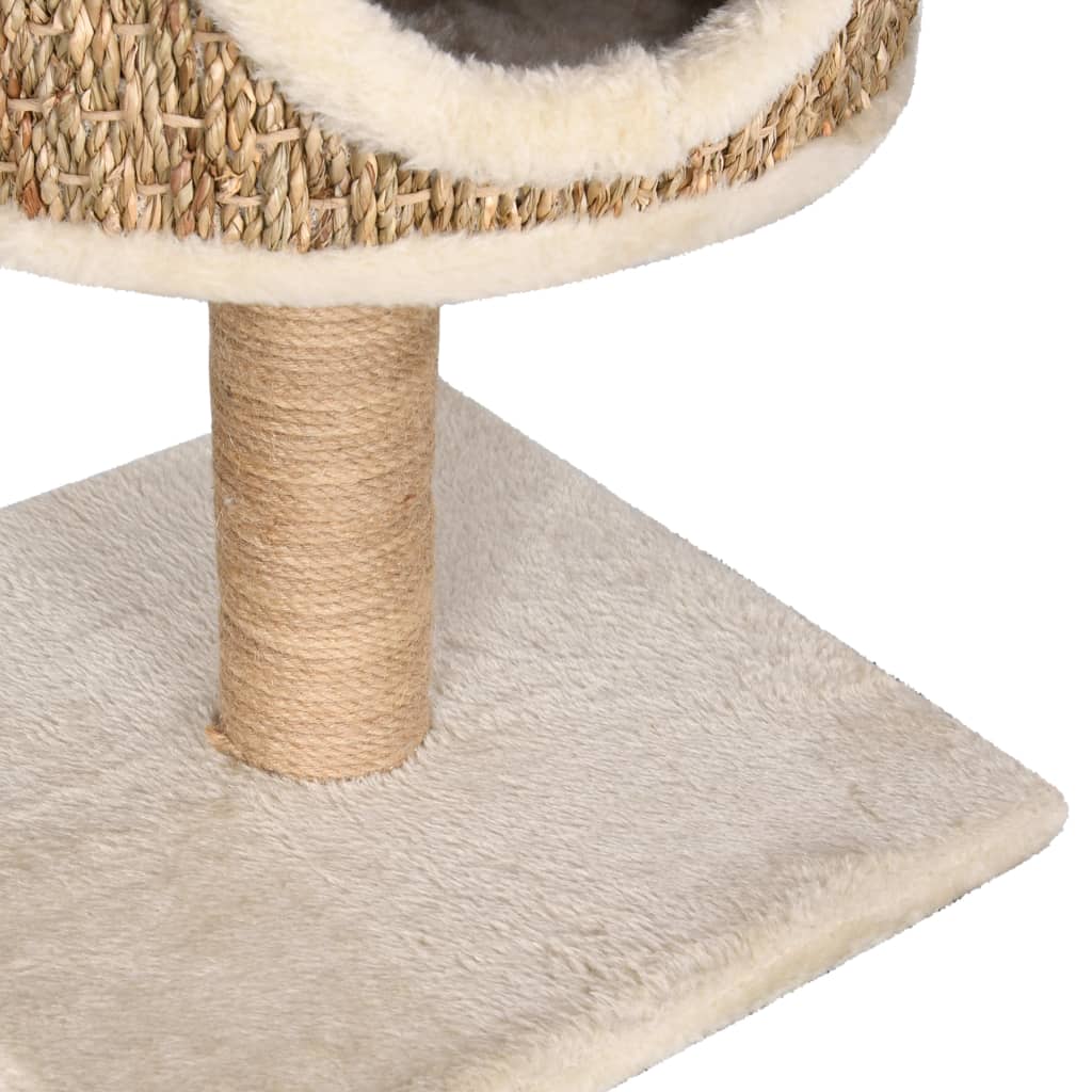 Cat Tree with Condo and Scratching Post 52 cm Seagrass