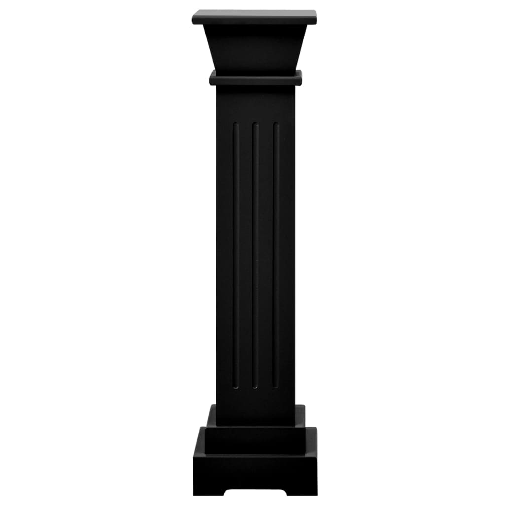 vidaXL Classic Square Pillar Plant Stand Black 17x17x66 cm MDF