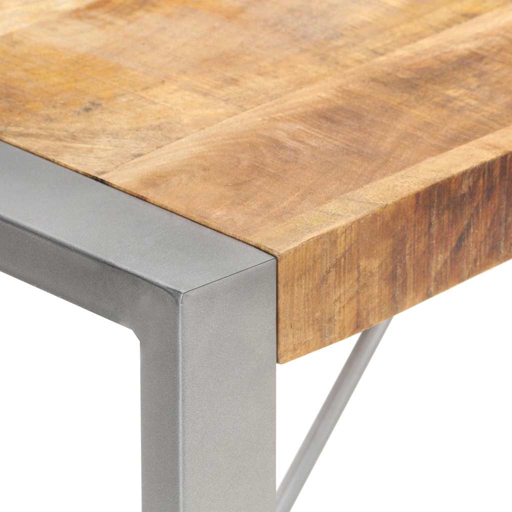 321561 vidaXL Dining Table 120x60x75 cm Solid Rough Mango Wood