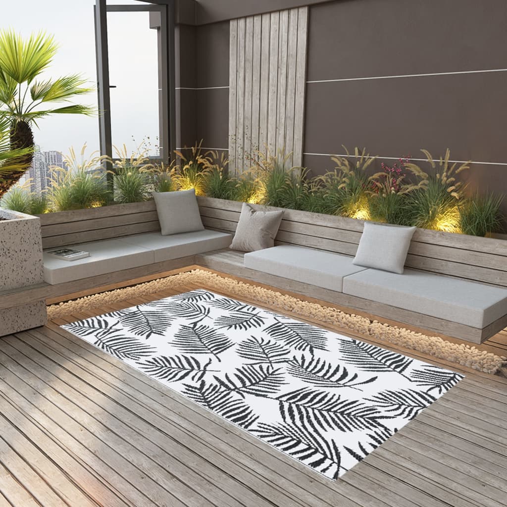 Outdoor Carpet ARAKIL White and Black 120x180 cm PP