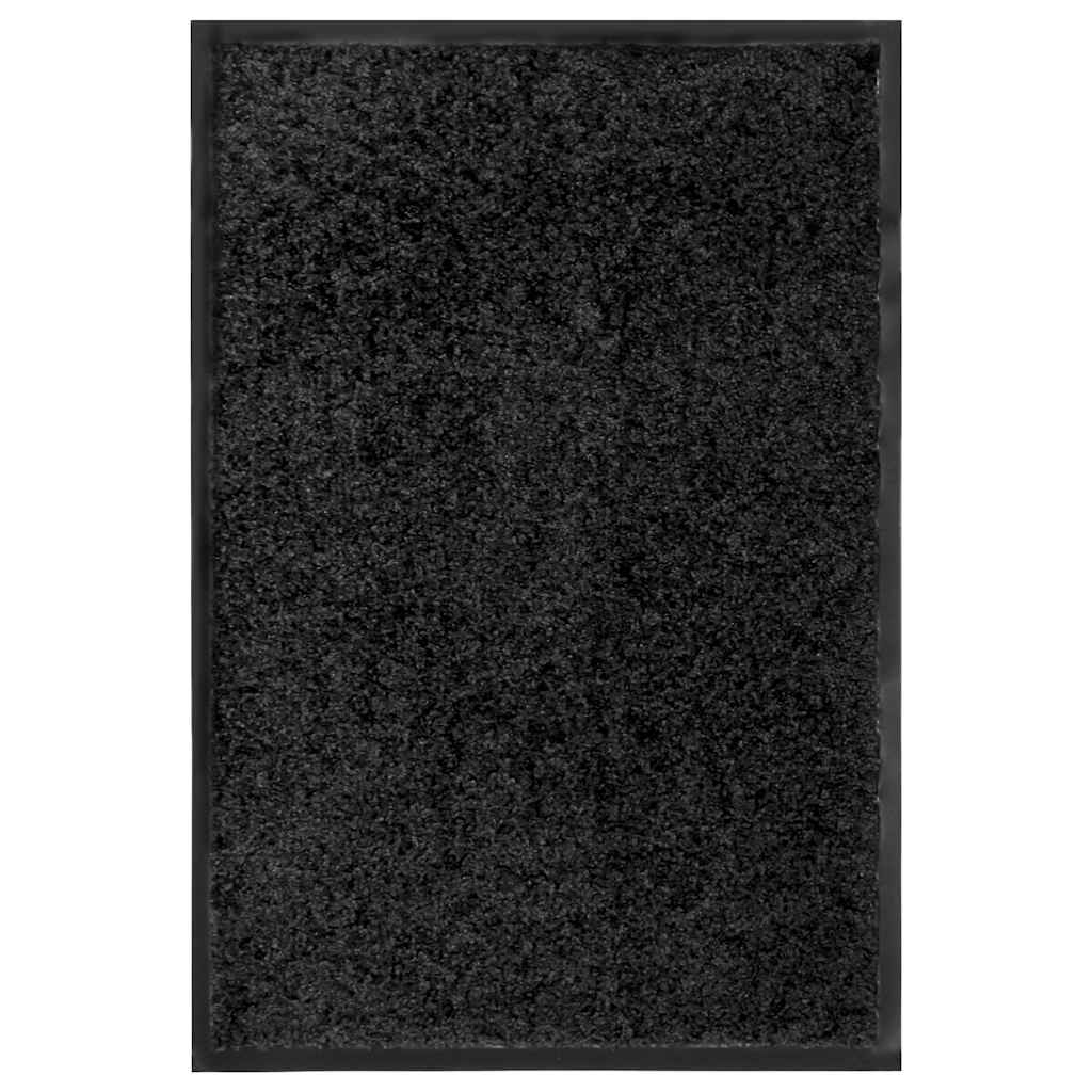 323409 vidaXL Doormat Washable Black 40x60 cm
