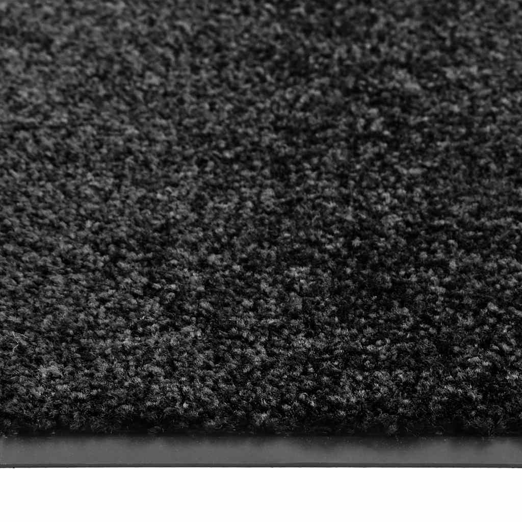 323409 vidaXL Doormat Washable Black 40x60 cm