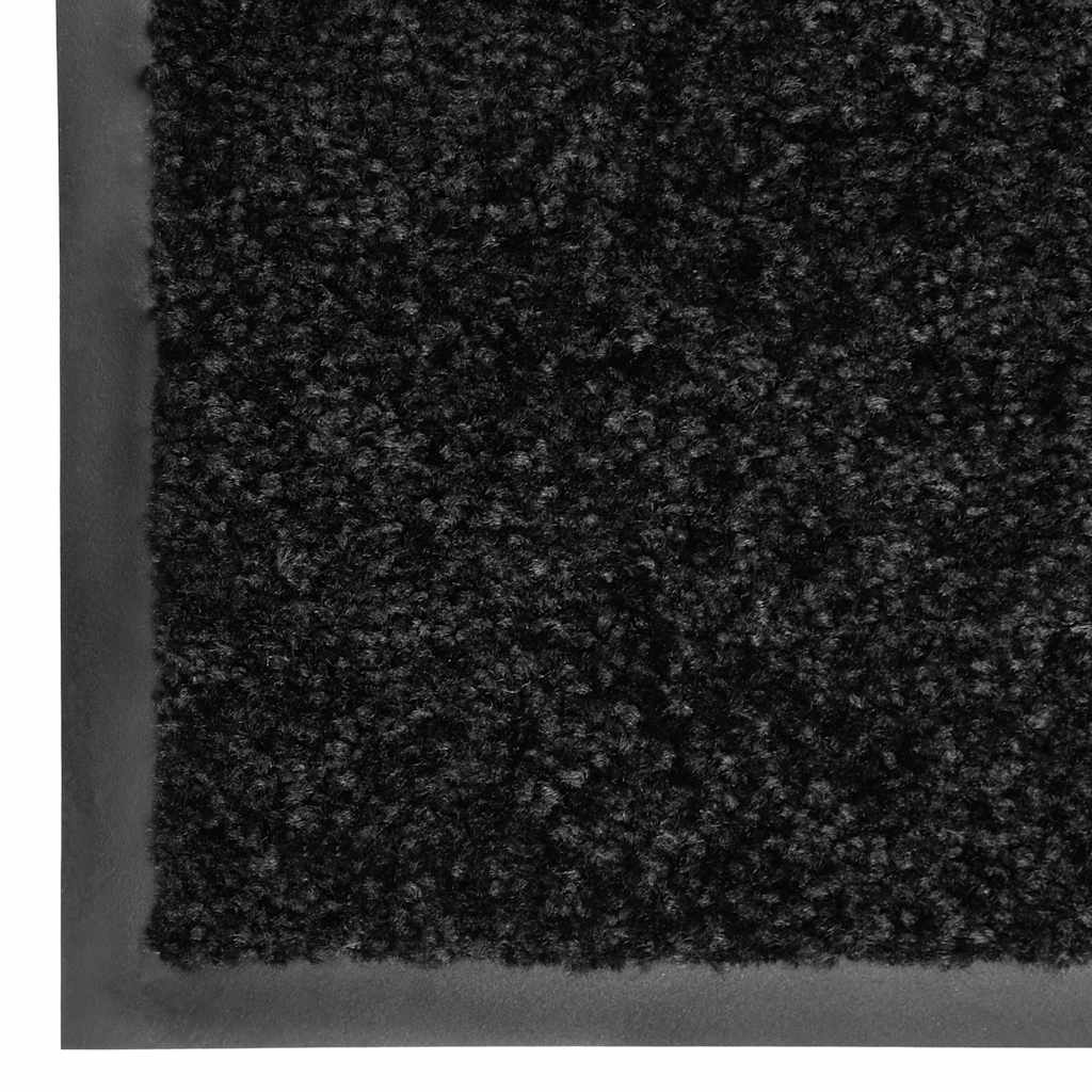 323414 vidaXL Doormat Washable Black 120x180 cm