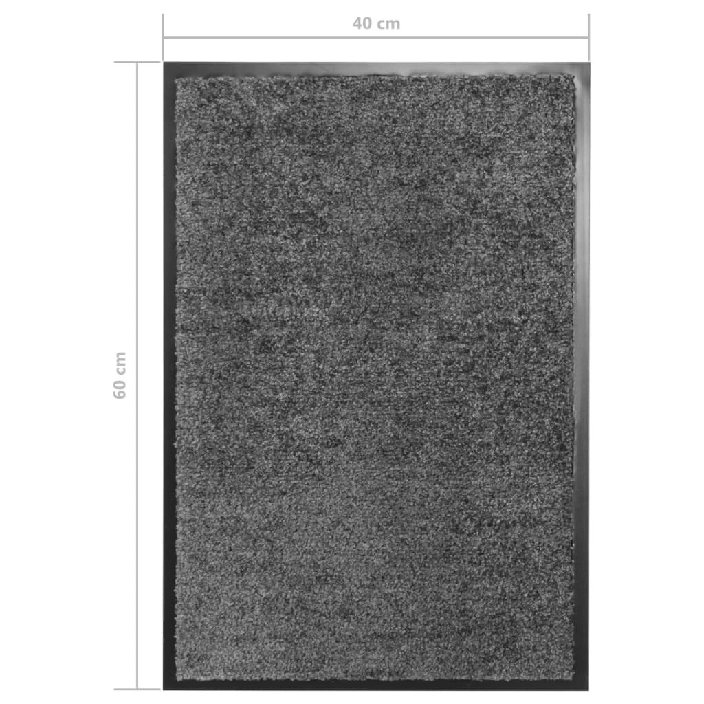 Doormat Washable Anthracite 40x60 cm