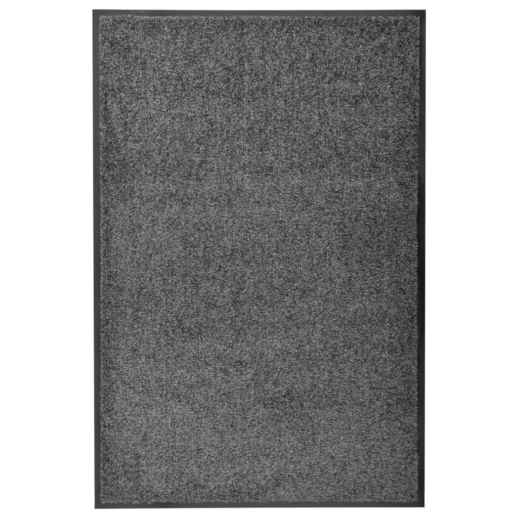 323416 vidaXL Doormat Washable Anthracite 60x90 cm