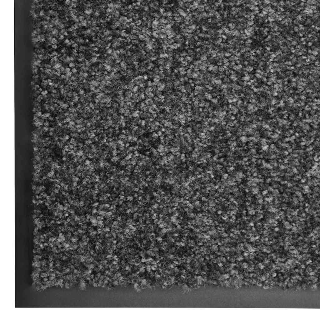 323416 vidaXL Doormat Washable Anthracite 60x90 cm