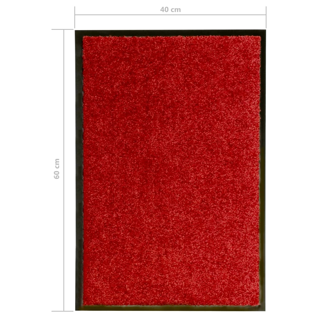 323421 vidaXL Doormat Washable Red 40x60 cm