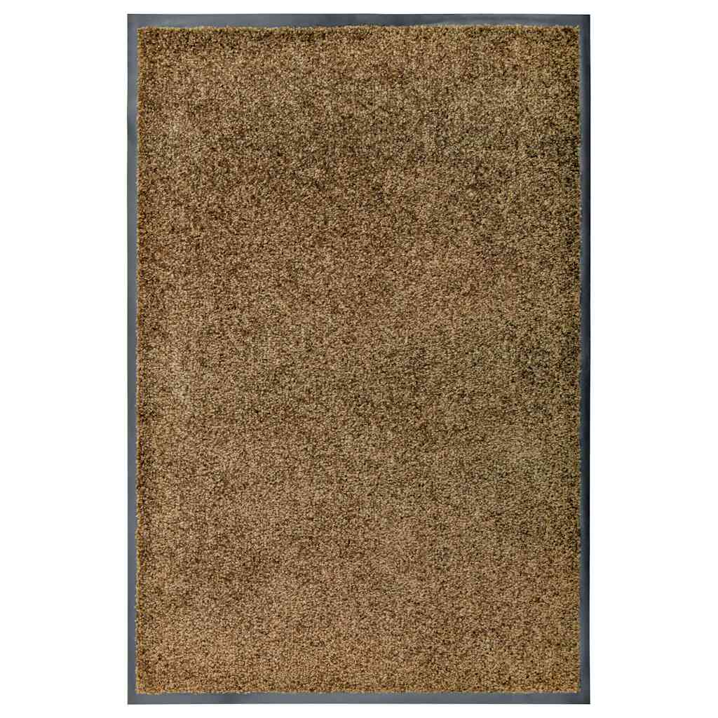 323434 vidaXL Doormat Washable Brown 60x90 cm