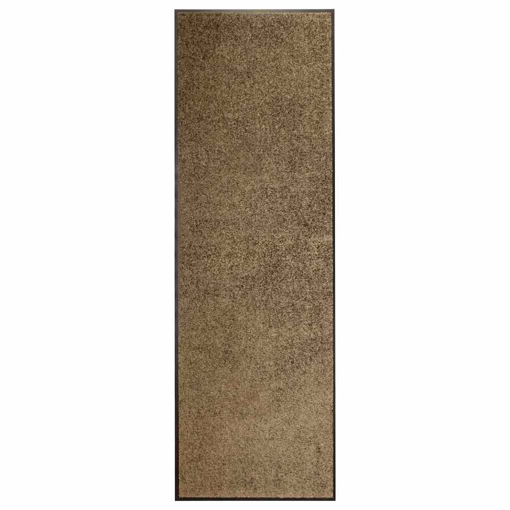 323435 vidaXL Doormat Washable Brown 60x180 cm
