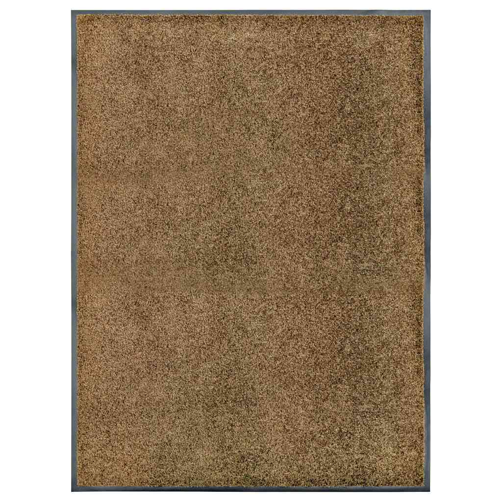 323436 vidaXL Doormat Washable Brown 90x120 cm