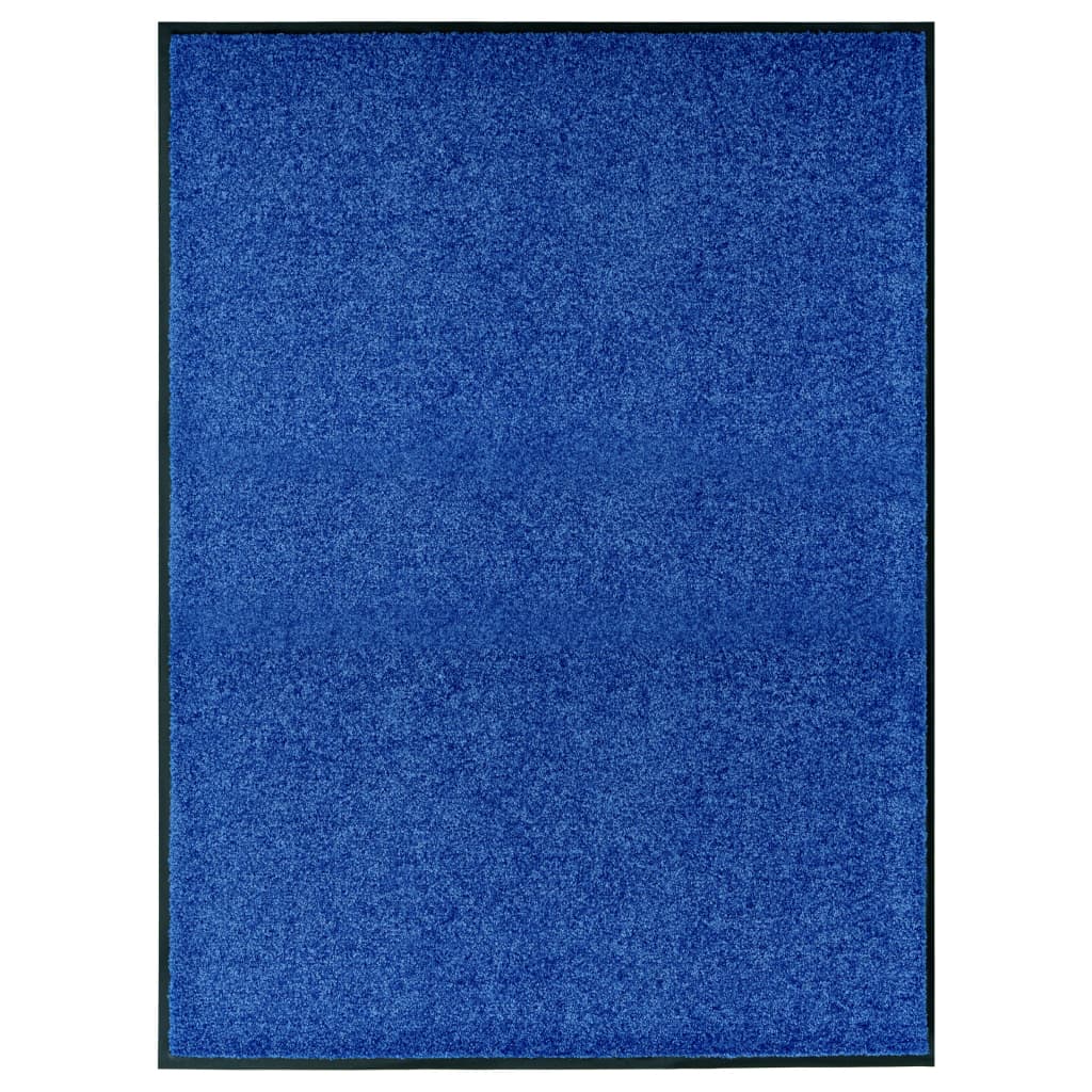 323442 vidaXL Doormat Washable Blue 90x120 cm