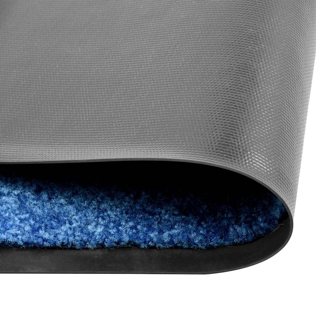 323442 vidaXL Doormat Washable Blue 90x120 cm