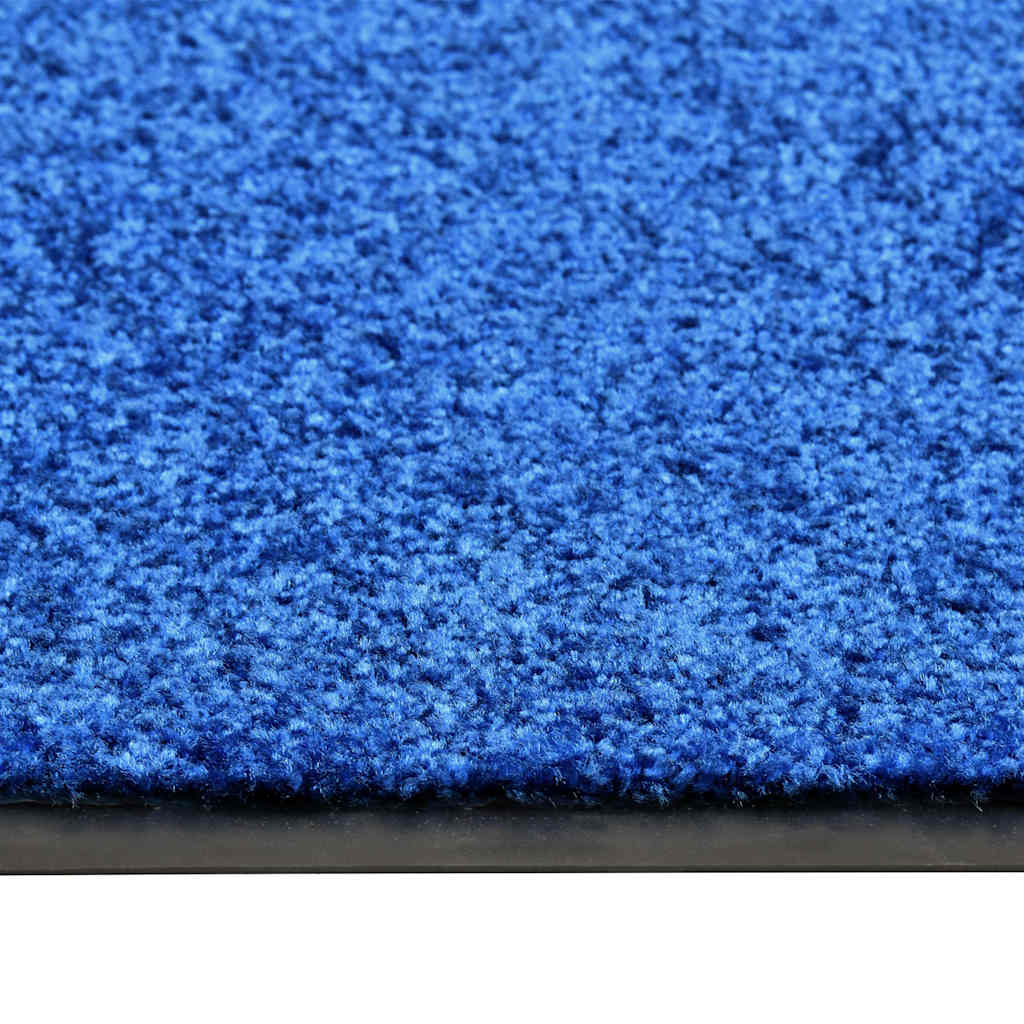 323442 vidaXL Doormat Washable Blue 90x120 cm