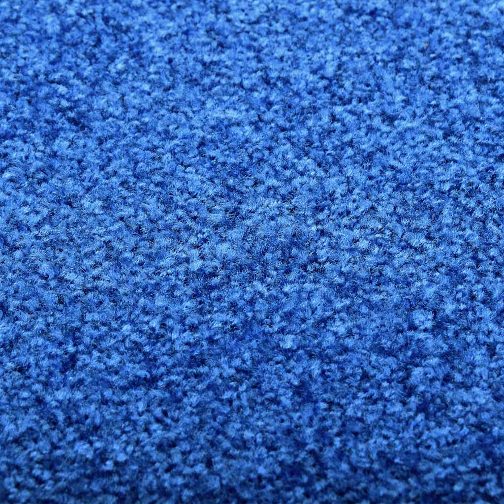 323442 vidaXL Doormat Washable Blue 90x120 cm