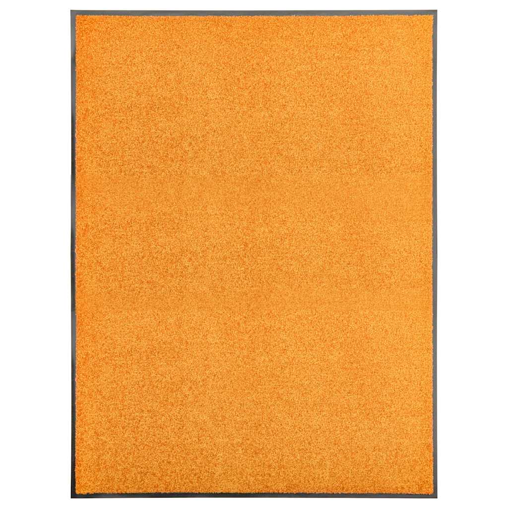 323454 vidaXL Doormat Washable Orange 90x120 cm