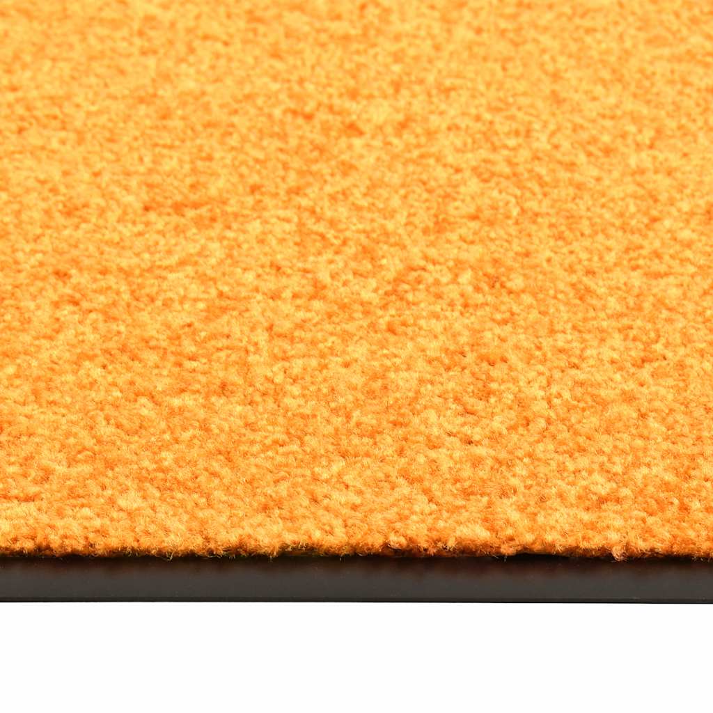 323454 vidaXL Doormat Washable Orange 90x120 cm