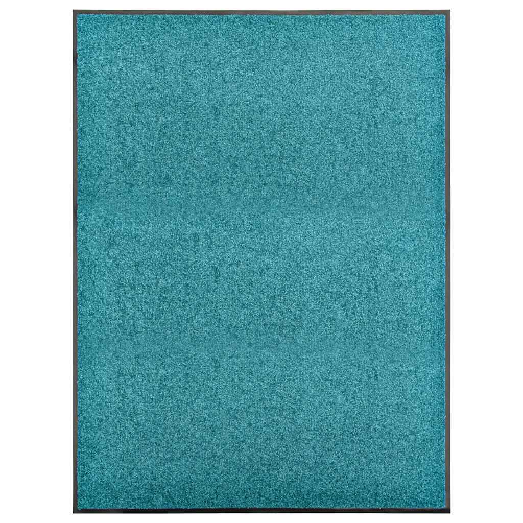 323460 vidaXL Doormat Washable Cyan 90x120 cm