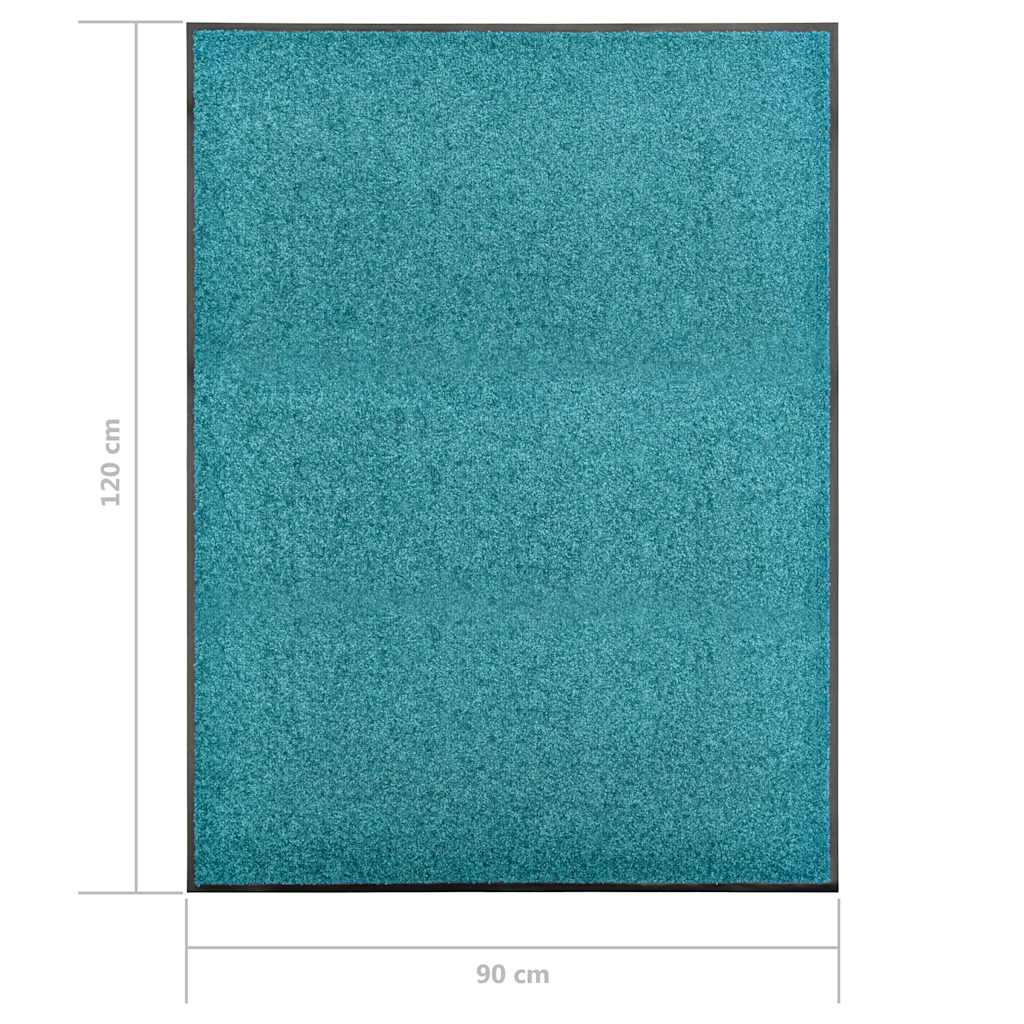323460 vidaXL Doormat Washable Cyan 90x120 cm