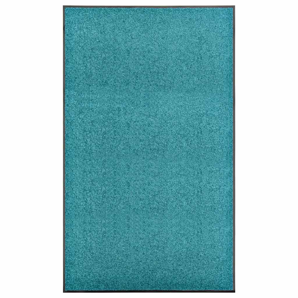 323461 vidaXL Doormat Washable Cyan 90x150 cm
