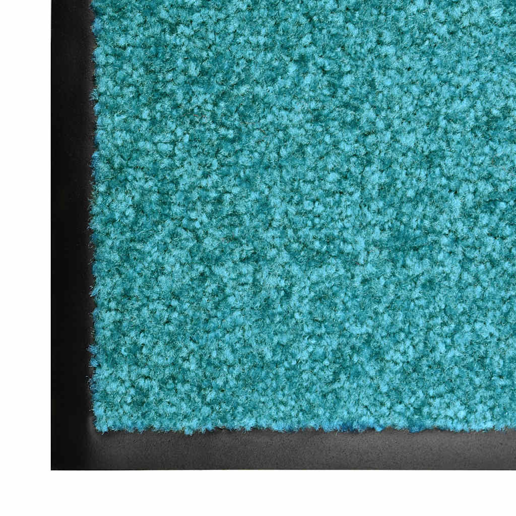 323461 vidaXL Doormat Washable Cyan 90x150 cm