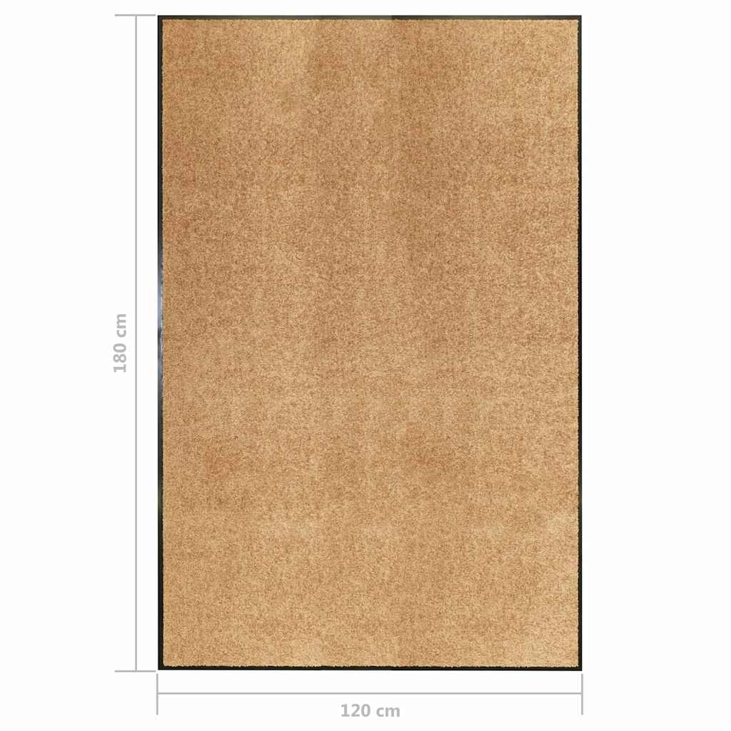323468 vidaXL Doormat Washable Cream 120x180 cm