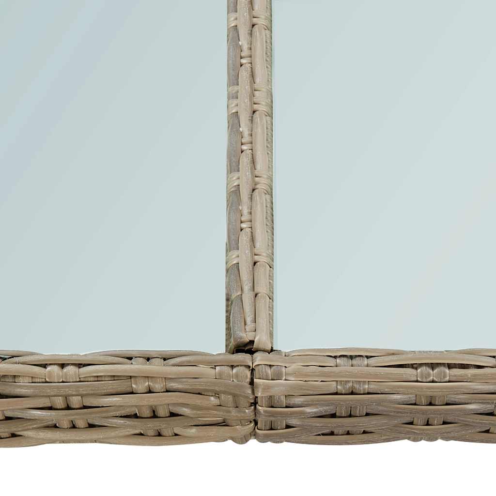 310142 vidaXL Garden Dining Table Brown 200x100x74 cm Glass and Poly Rattan