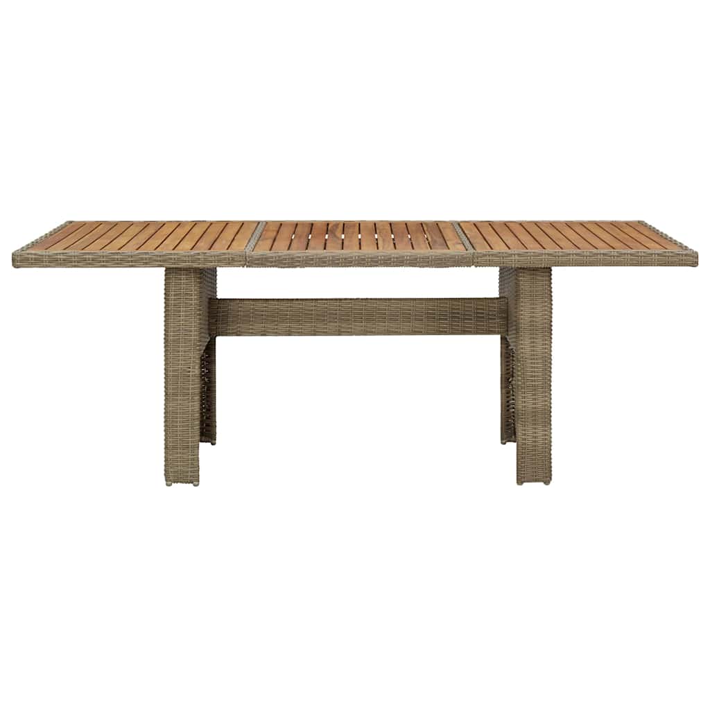310143 vidaXL Garden Dining Table Brown 200x100x74 cm Poly Rattan